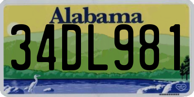 AL license plate 34DL981
