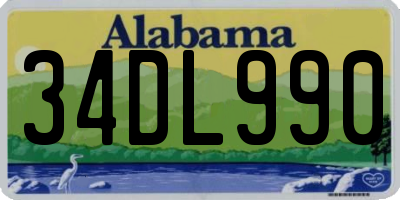 AL license plate 34DL990