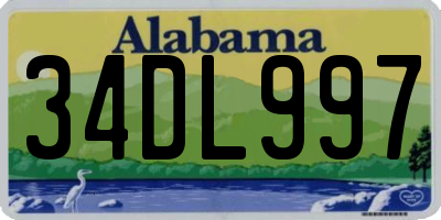 AL license plate 34DL997