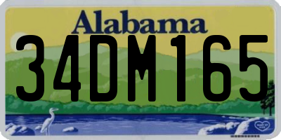 AL license plate 34DM165