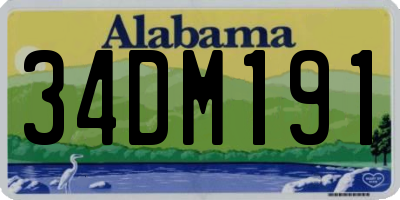 AL license plate 34DM191