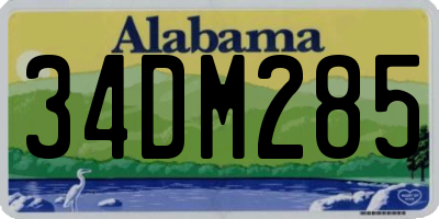 AL license plate 34DM285