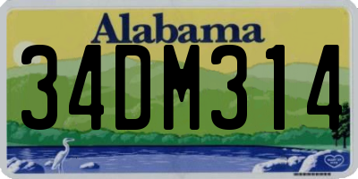 AL license plate 34DM314