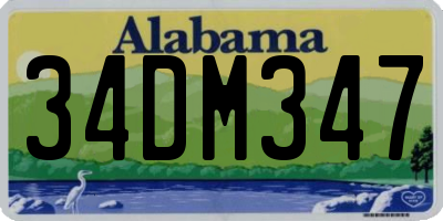 AL license plate 34DM347