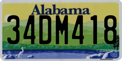 AL license plate 34DM418