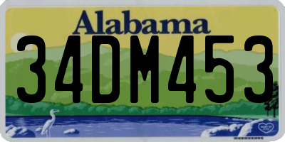 AL license plate 34DM453