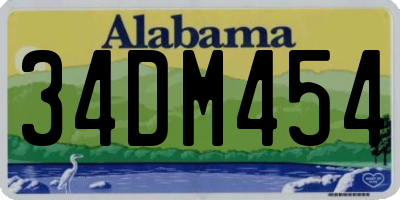 AL license plate 34DM454