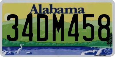 AL license plate 34DM458