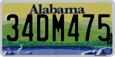 AL license plate 34DM475