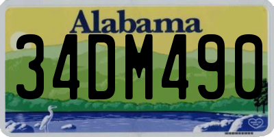 AL license plate 34DM490