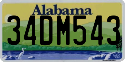 AL license plate 34DM543