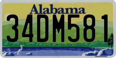 AL license plate 34DM581
