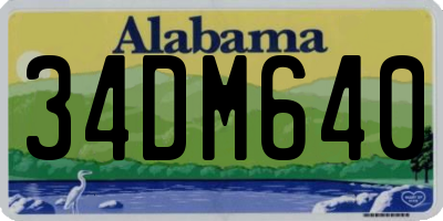 AL license plate 34DM640