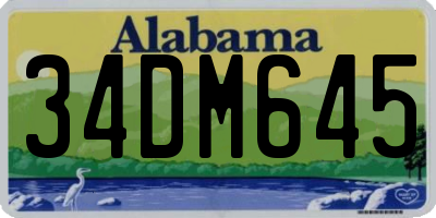 AL license plate 34DM645