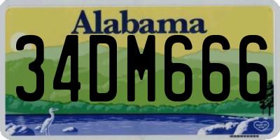 AL license plate 34DM666