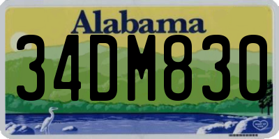 AL license plate 34DM830