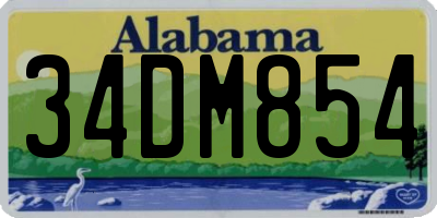 AL license plate 34DM854
