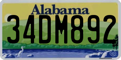 AL license plate 34DM892