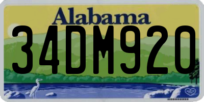 AL license plate 34DM920