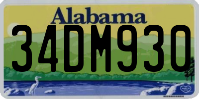 AL license plate 34DM930