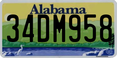 AL license plate 34DM958