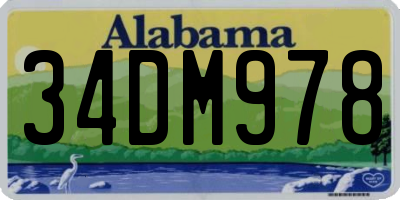 AL license plate 34DM978