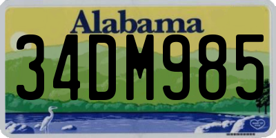AL license plate 34DM985