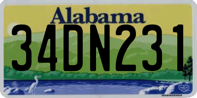 AL license plate 34DN231