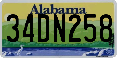 AL license plate 34DN258
