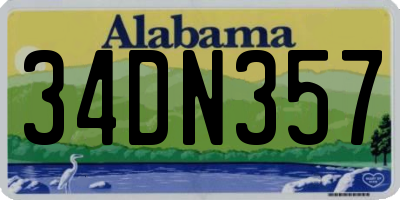 AL license plate 34DN357