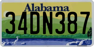 AL license plate 34DN387