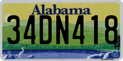 AL license plate 34DN418