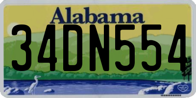 AL license plate 34DN554