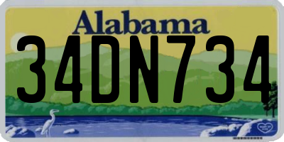 AL license plate 34DN734