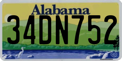 AL license plate 34DN752