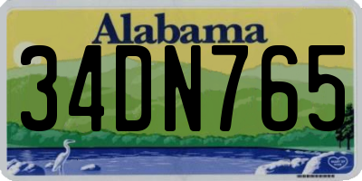 AL license plate 34DN765