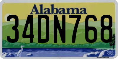 AL license plate 34DN768