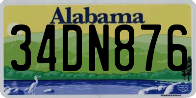 AL license plate 34DN876