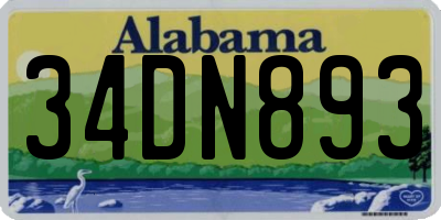 AL license plate 34DN893