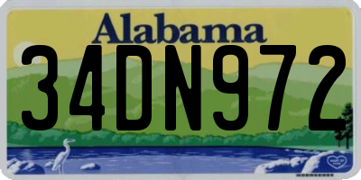 AL license plate 34DN972