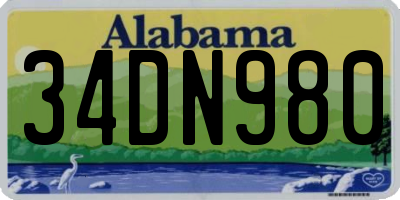AL license plate 34DN980
