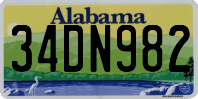 AL license plate 34DN982