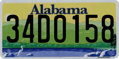 AL license plate 34DO158