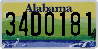 AL license plate 34DO181