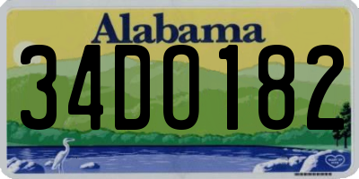 AL license plate 34DO182