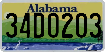 AL license plate 34DO203