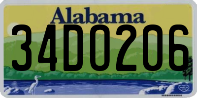 AL license plate 34DO206