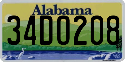 AL license plate 34DO208