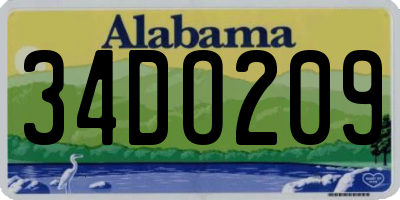AL license plate 34DO209