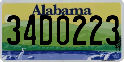 AL license plate 34DO223